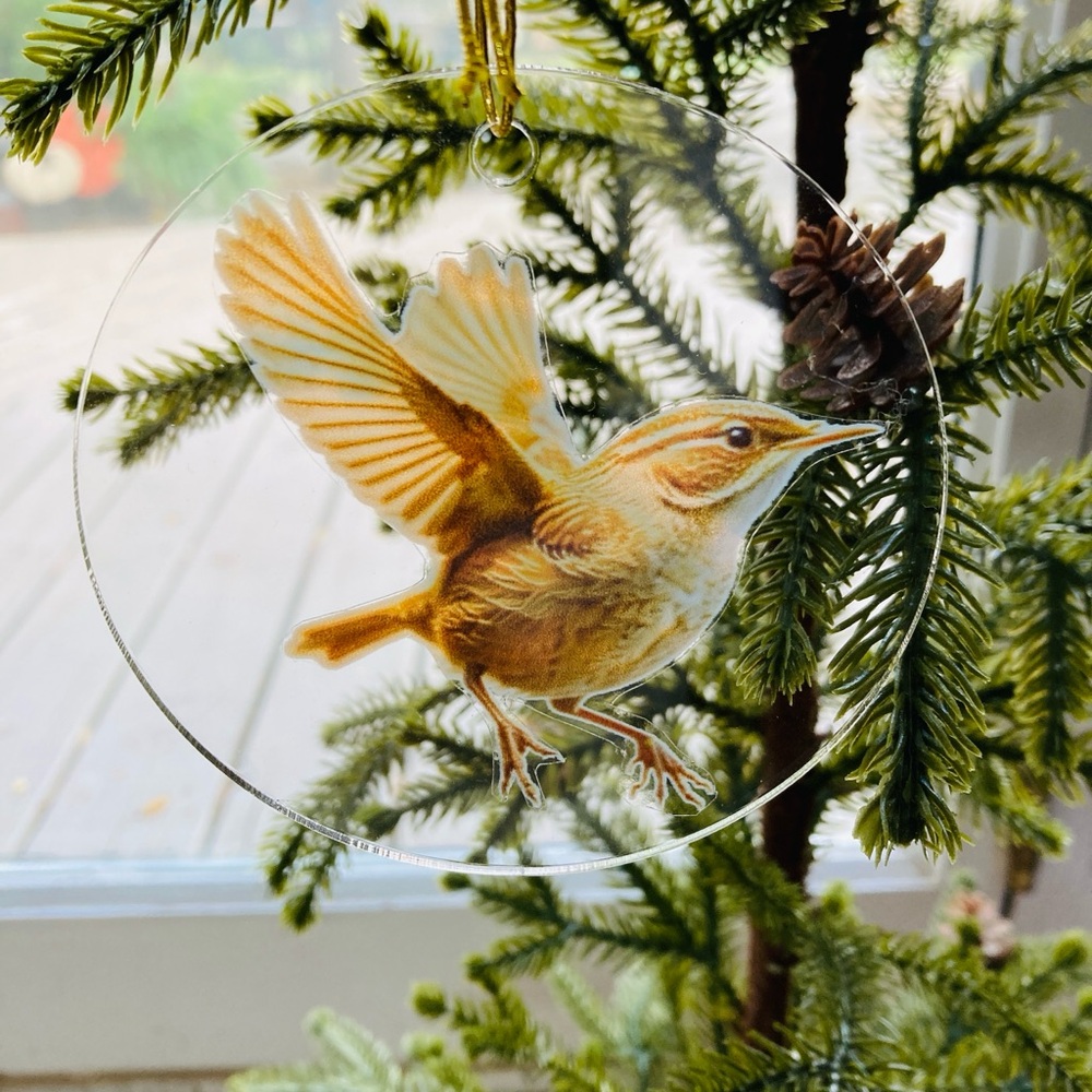 Wren Christmas ornament double sided